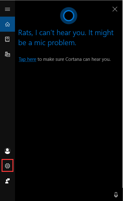 go to Cortana settings