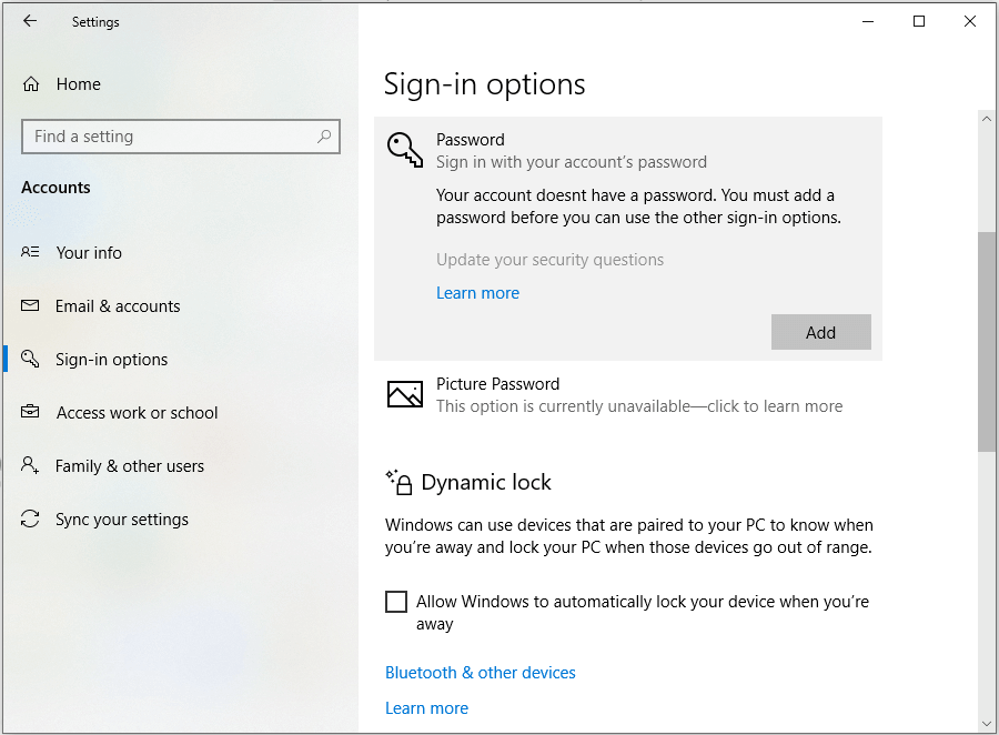 Настройки учетной записи