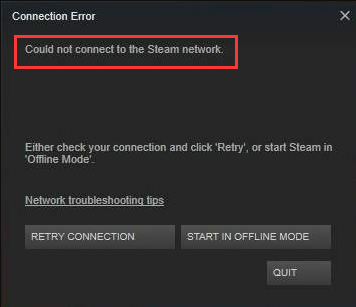 How To Fix Error “Could Not Connect to Steam Network”