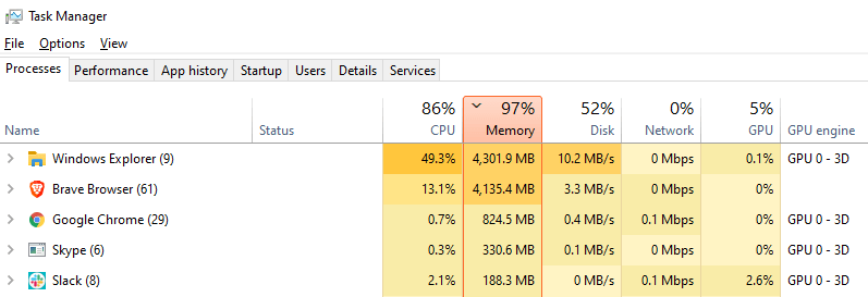 explorer.exe high memory usage