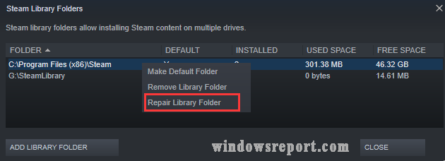 click on Repair Library Files option