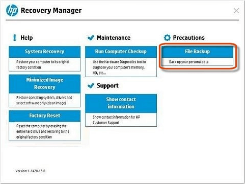 enter recovery manager menu