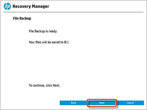 ready to perform backup