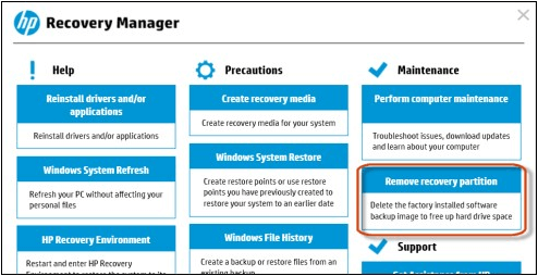 remove recovery partition