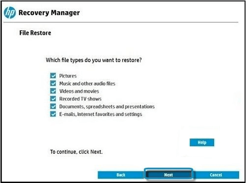 choose the file types