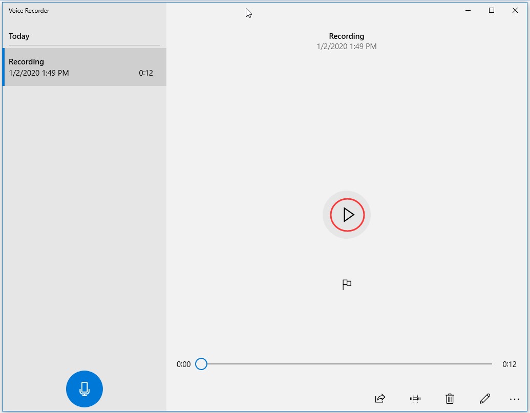 play the recording