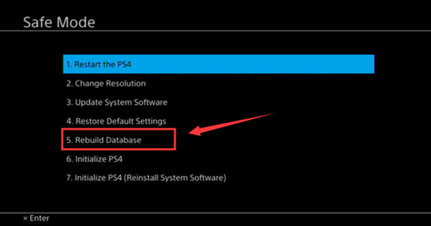 select Rebuild Database