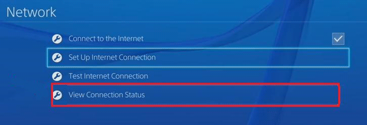 choose the option View Connection Status