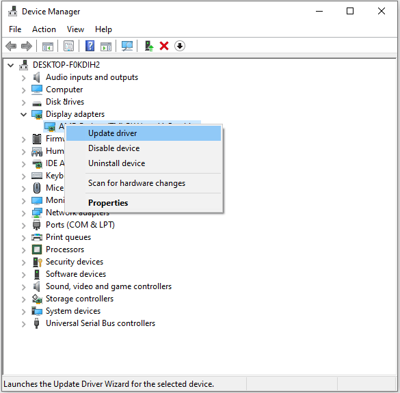 click Update driver