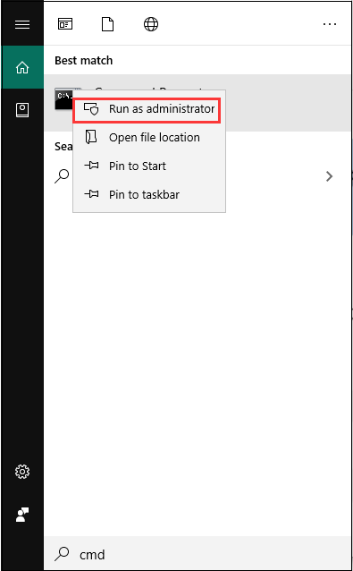 run Command Prompt as administrator