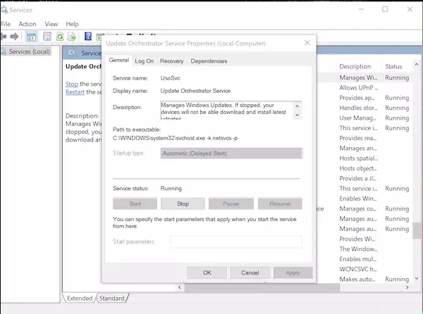 disable Update Orchestrator Service