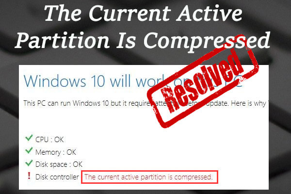 the current active partition is compressed