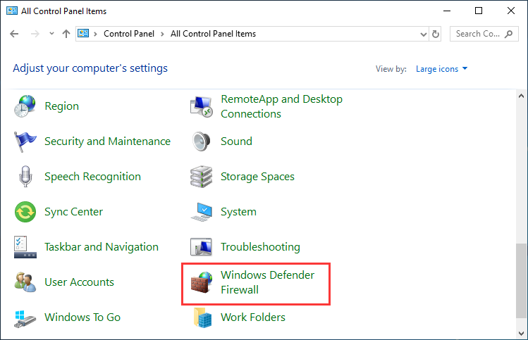 Windows Defender Firewall