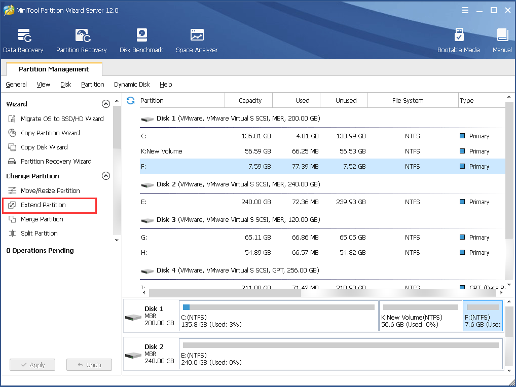choose Extend Partition