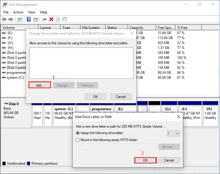 add a drive letter