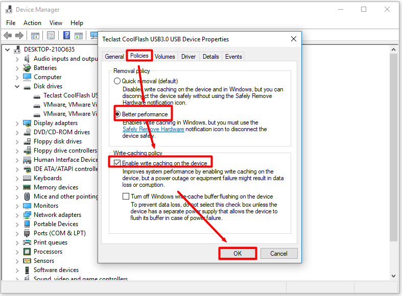 choose better performance and other settings