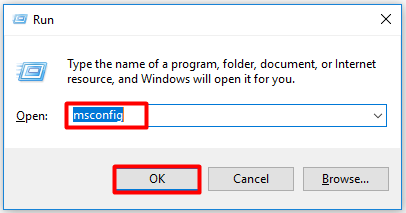 type the mscongi command in the run window and open it