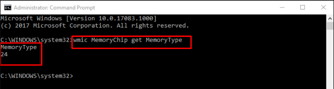 run a certain command to check memory type