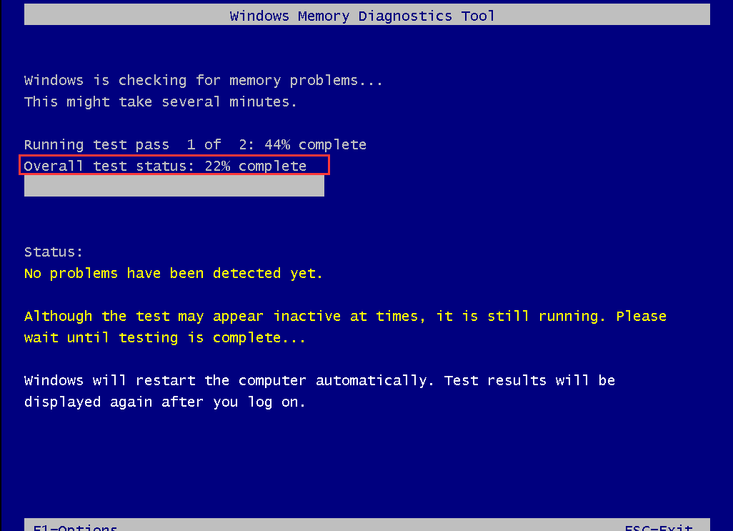 check memory using Windows Memory Diagnostic tool