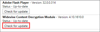 check Widevine Content Decryption Module for updates
