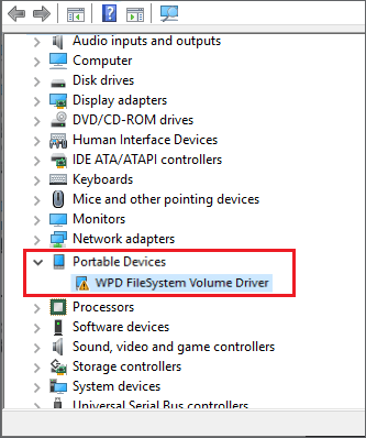 windows portable device file product driver