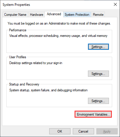 click Environment Variables…