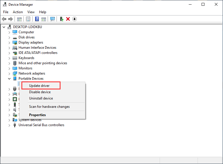 choose Update Driver
