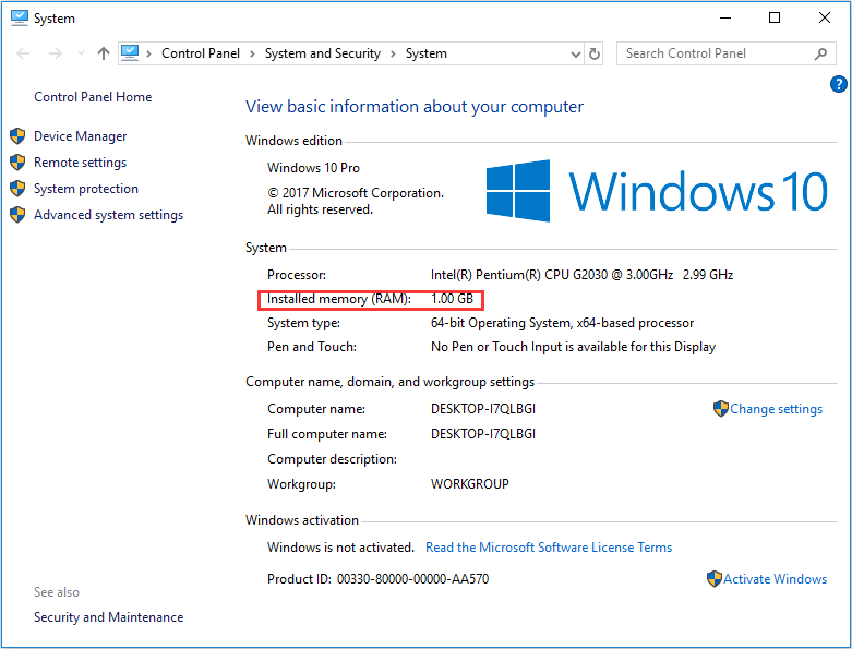 basic information about your computer