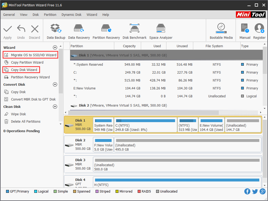 Migrate OS and Copy Disk