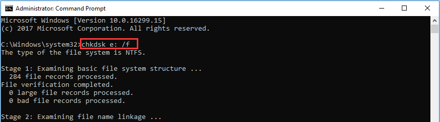CHKDSK command