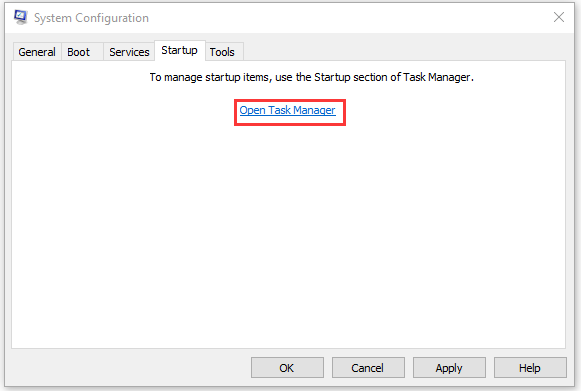 click on Open Task Manager