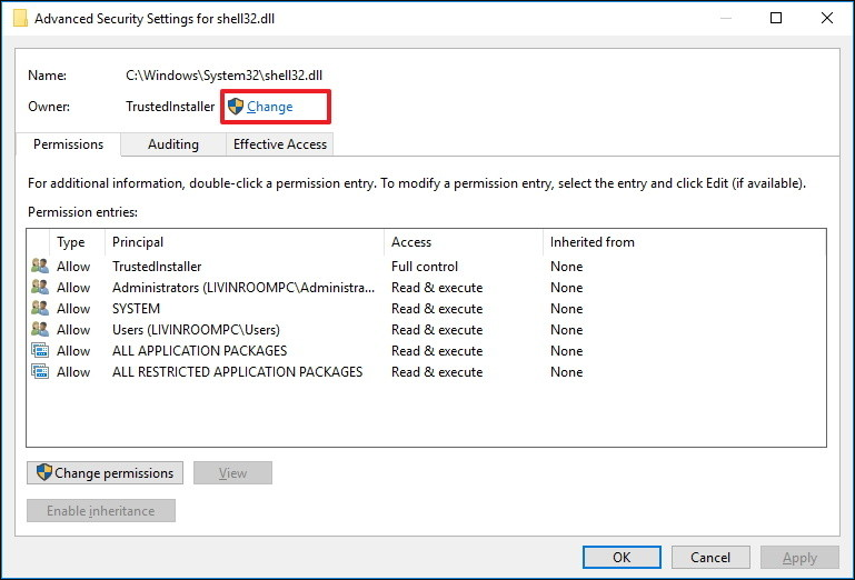 se produjo un error al interactuar con la información de seguridad ntfs