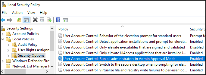 an error occurred while applying security information