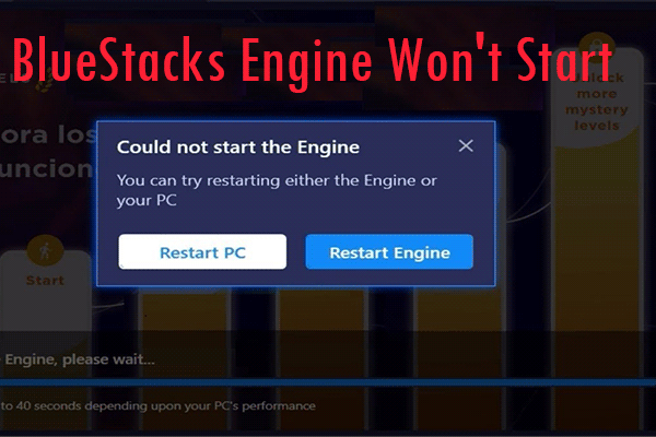 bluestacks android emulator wont start