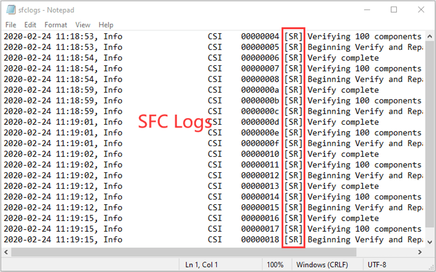 CBS.log Windows 10 generated by SFC