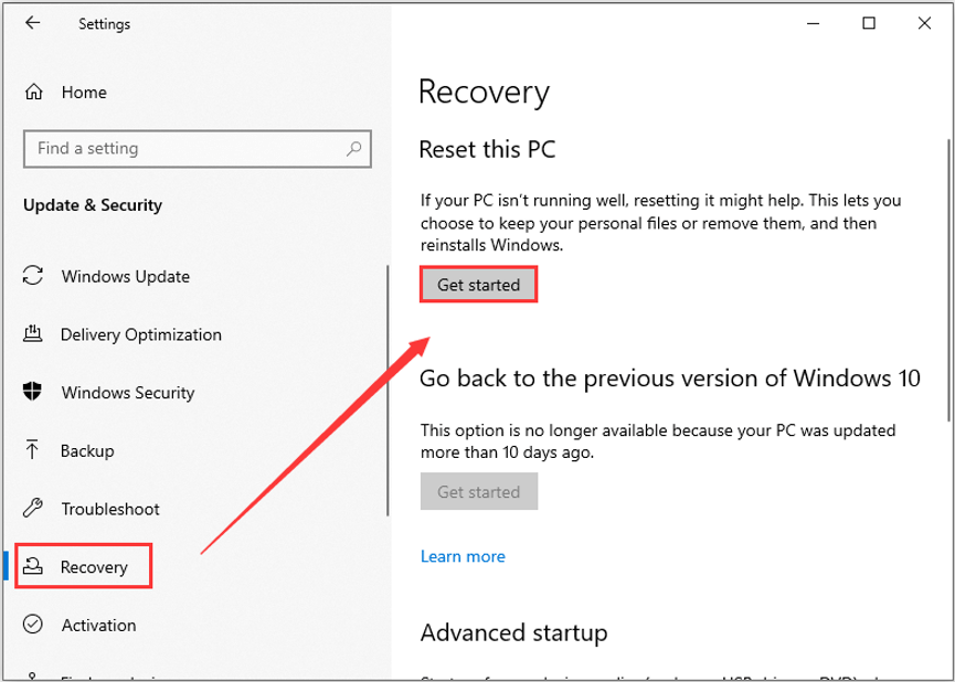 reset this PC