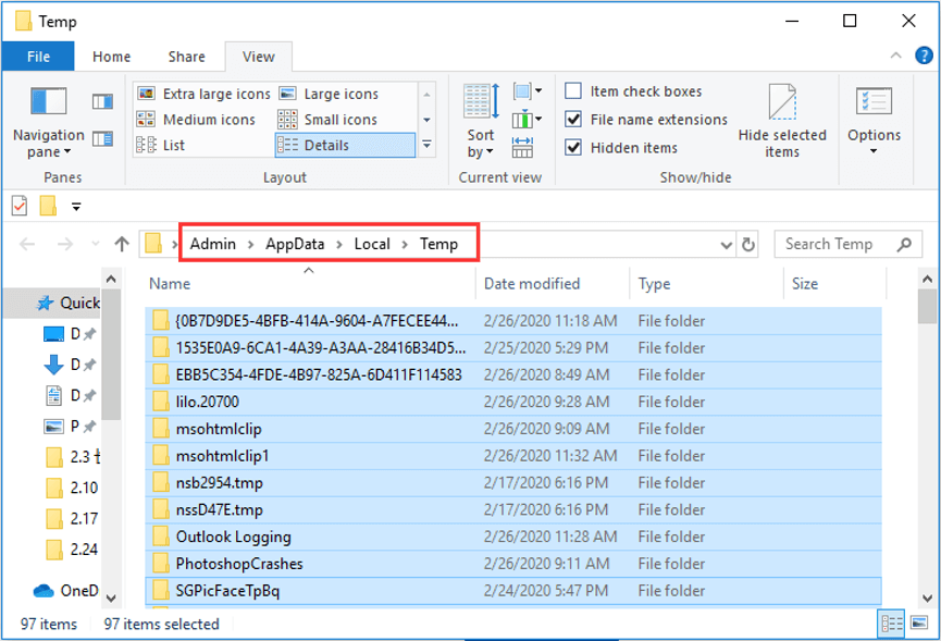 temp word files windows 10