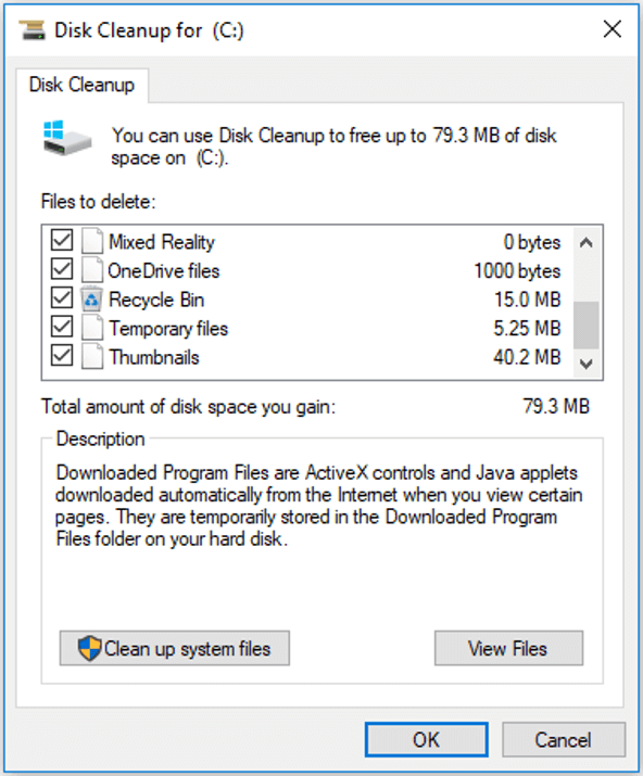 delete cache windows 10