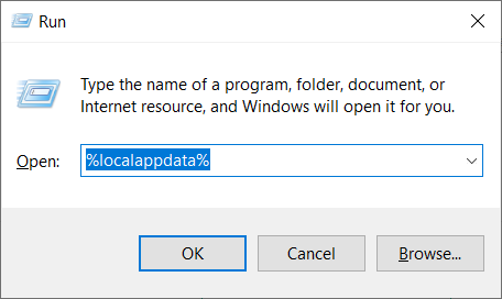 open the LocalAppData folder