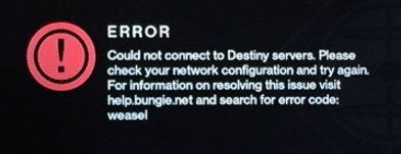 How To Fix Destiny Error Code Weasel Update