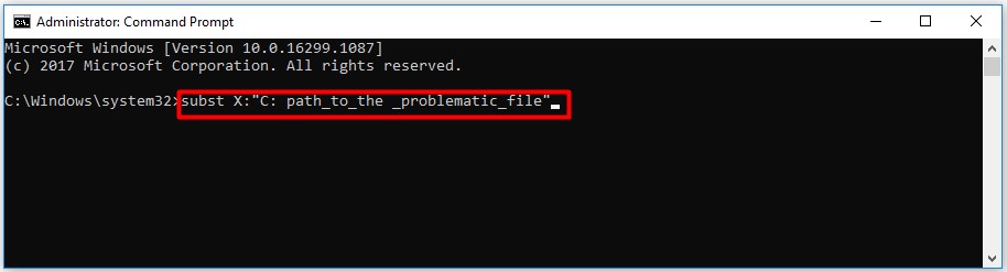 type the command and execute it
