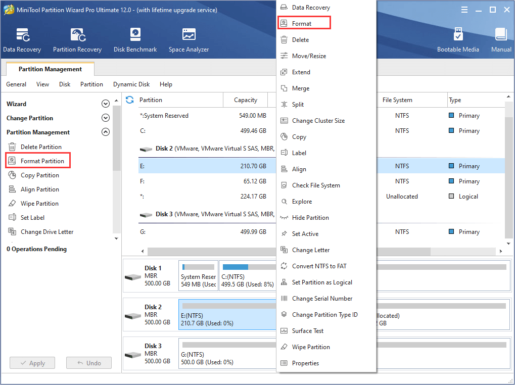 activate Format Partition feature