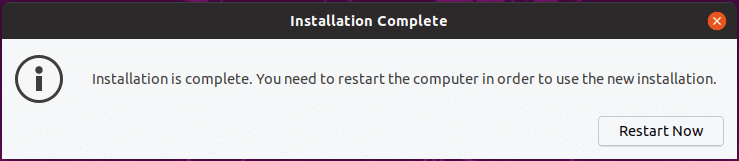 Ubantu installation complete