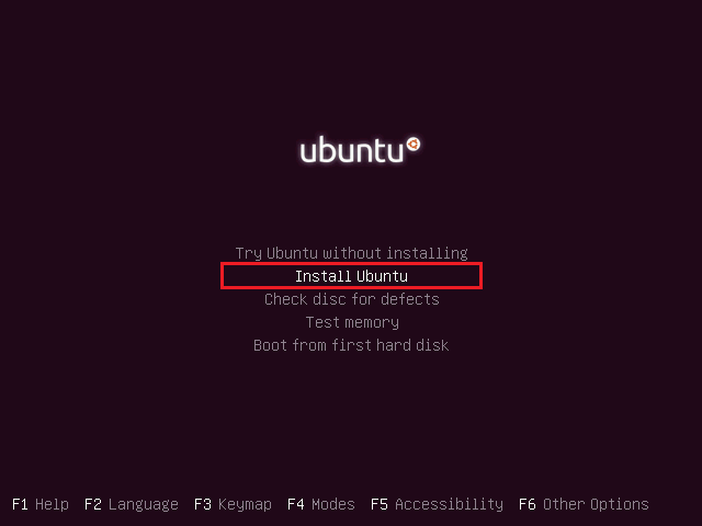 choose Install Ubuntu