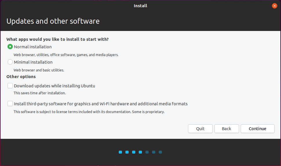 choose Normal installation