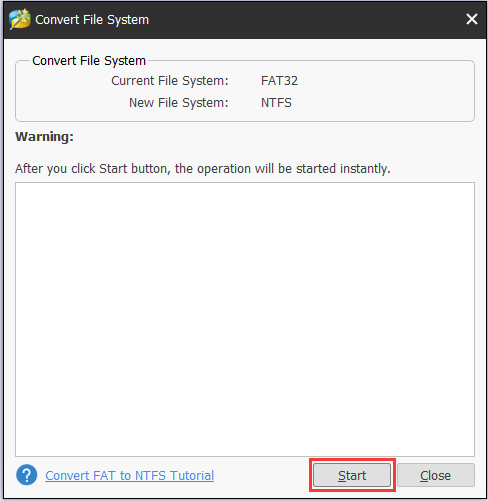click Start