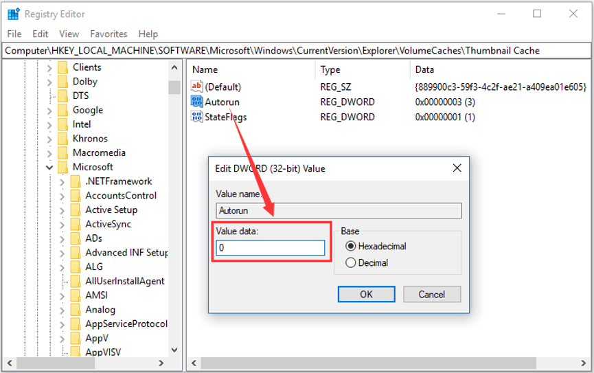 set value data to 0