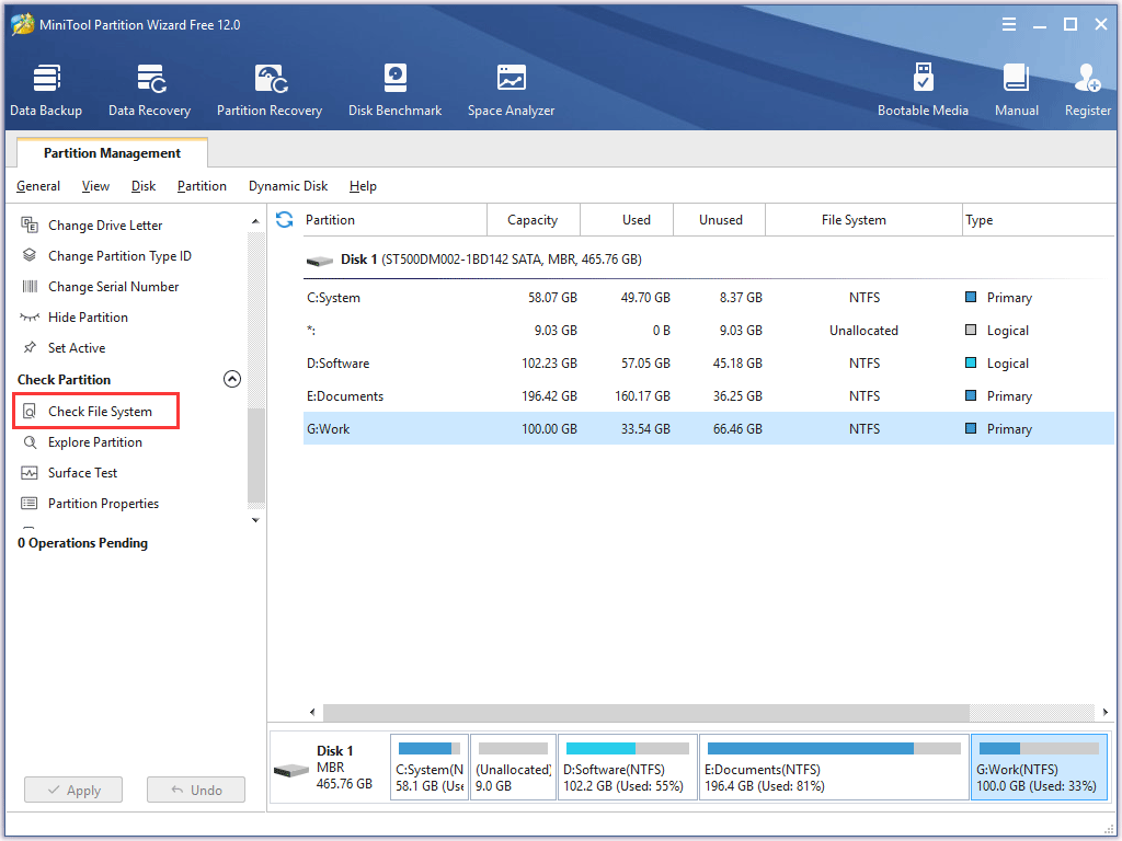 click Check File System