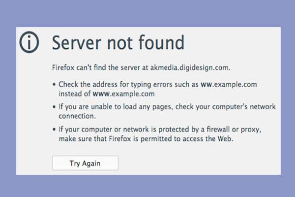 problema del servidor web firefox no encontrado