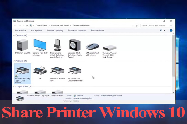 share printer Windows 10